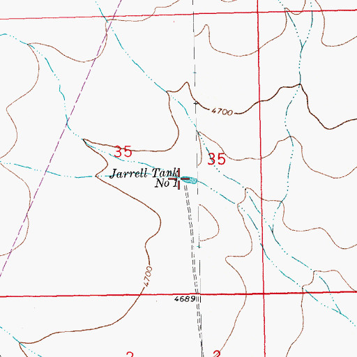 Topographic Map of Jarrell Tank Number 1, NM