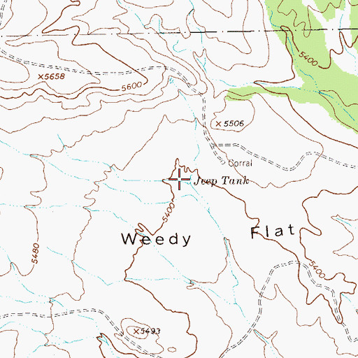 Topographic Map of Jeep Tank, NM