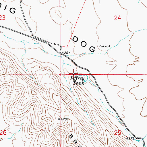 Topographic Map of Jeffrey Tank, NM
