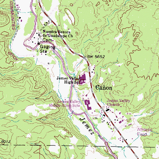 Topographic Map of Jemez Valley High School, NM