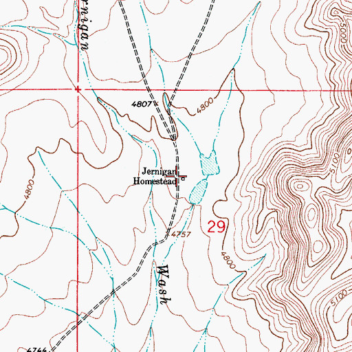 Topographic Map of Jernigan Homestead, NM