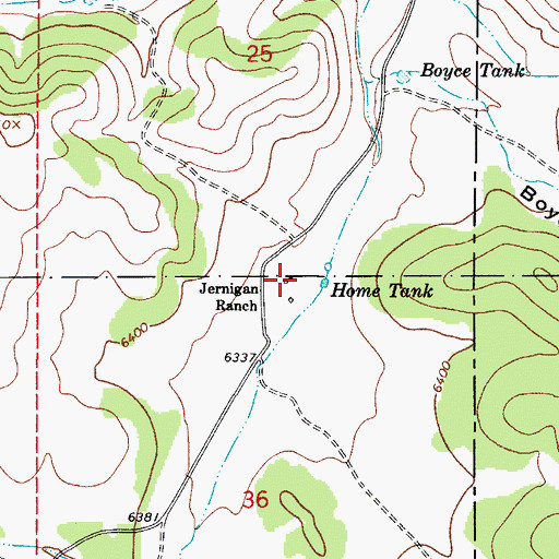 Topographic Map of Jernigan Ranch, NM
