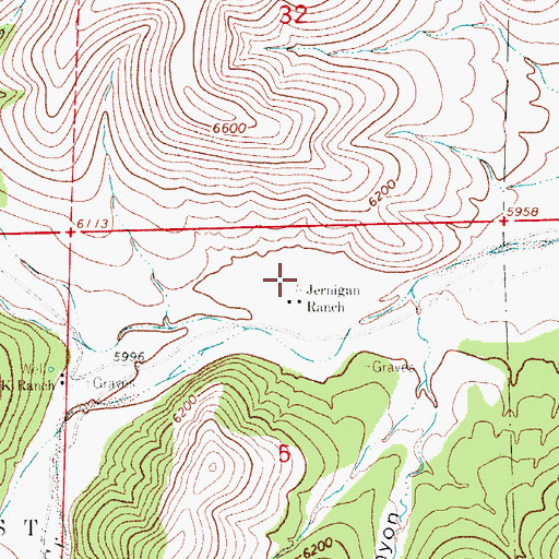 Topographic Map of Jernigan Ranch, NM
