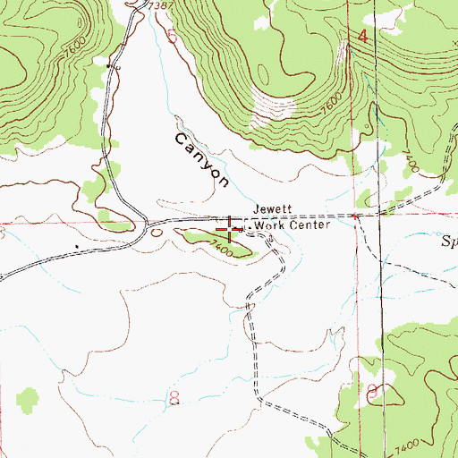 Topographic Map of Jewett Work Center, NM
