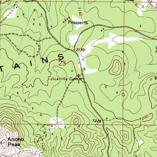 Topographic Map of Jicarilla Cemetery, NM