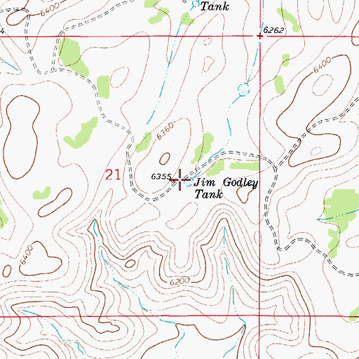 Topographic Map of Jim Godley Tank, NM