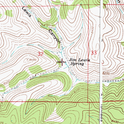 Topographic Map of Jim Lewis Spring, NM