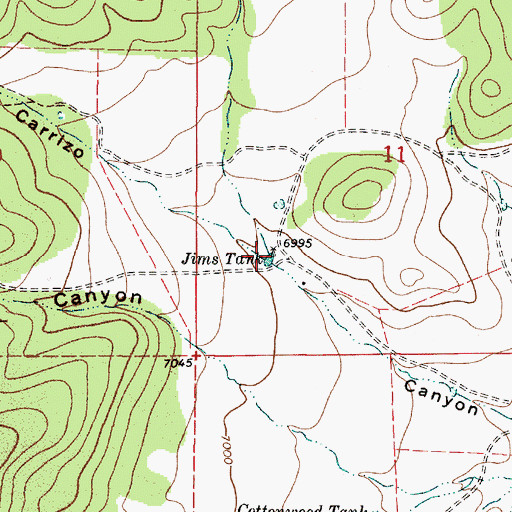Topographic Map of Jims Tank, NM
