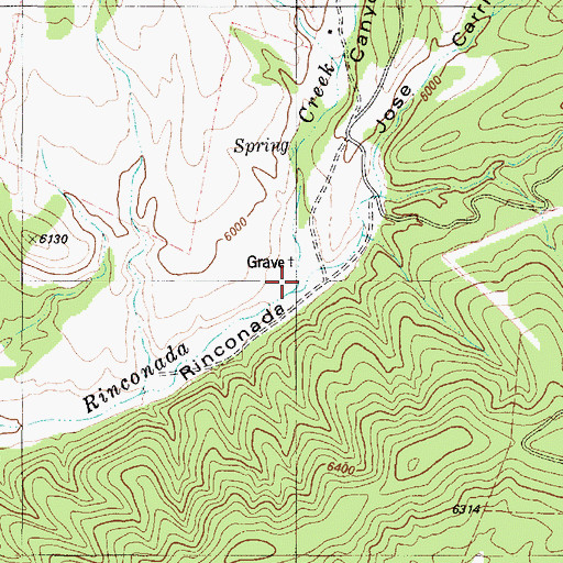 Topographic Map of Jose Carrillo Canyon, NM