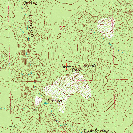 Topographic Map of Joe Green Peak, NM