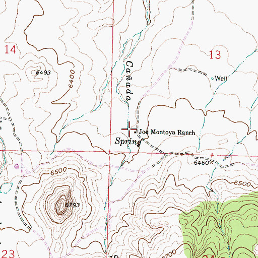 Topographic Map of Joe Montoya Ranch, NM