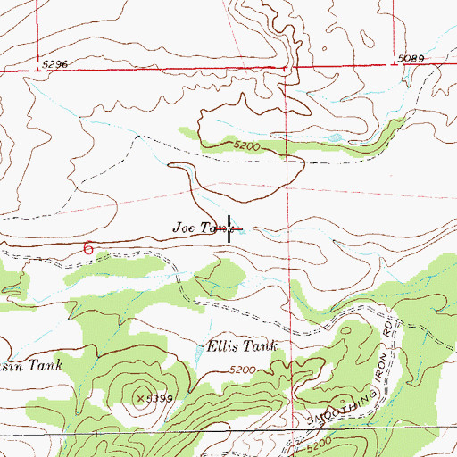 Topographic Map of Joe Tank, NM