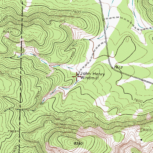 Topographic Map of John Henry Windmill, NM