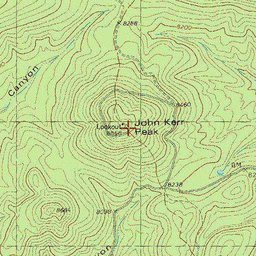 Topographic Map of John Kerr Peak, NM