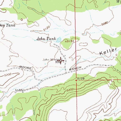 Topographic Map of John Windmill, NM