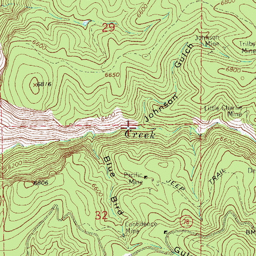 Topographic Map of Johnson Gulch, NM
