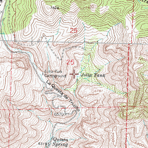 Topographic Map of Jolla Tank, NM