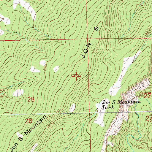 Topographic Map of Jon S Mountain, NM