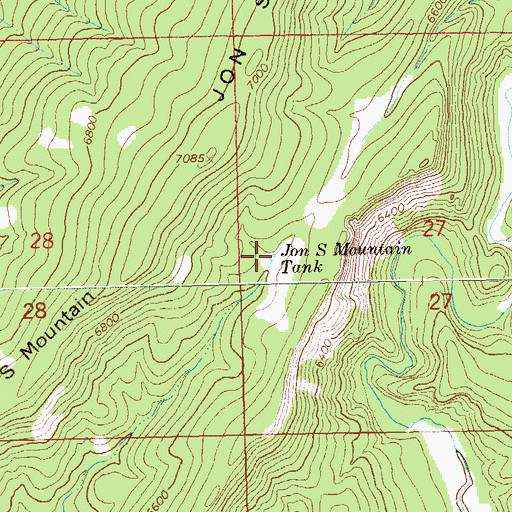 Topographic Map of Jon S Mountain Tank, NM