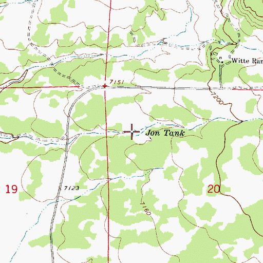 Topographic Map of Jon Tank, NM