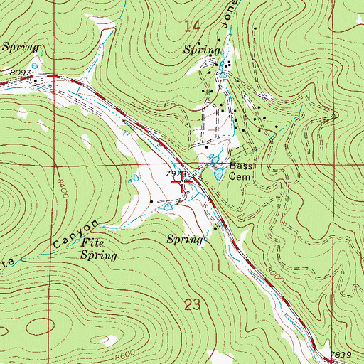 Topographic Map of Jones Canyon, NM