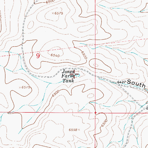 Topographic Map of Jones Farm Tank, NM