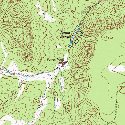Topographic Map of Jones Well, NM