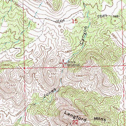 Topographic Map of Jones Windmill, NM