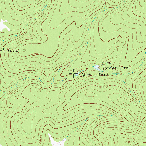 Topographic Map of Jordan Tank, NM