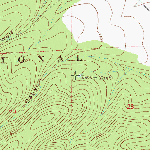 Topographic Map of Jordan Tank, NM