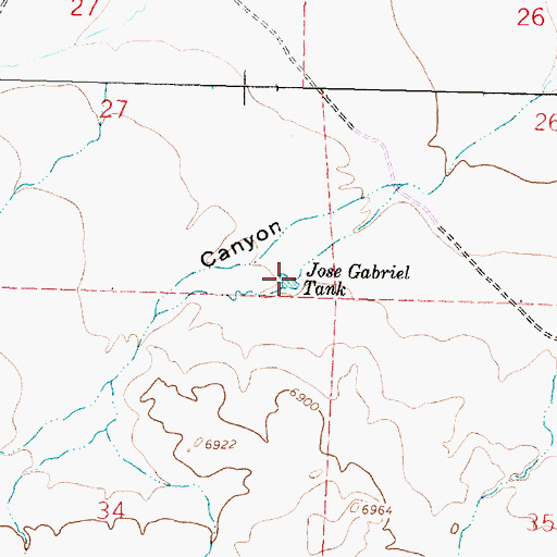 Topographic Map of Jose Gabriel Tank, NM