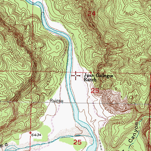Topographic Map of Juan Gallegos Ranch, NM