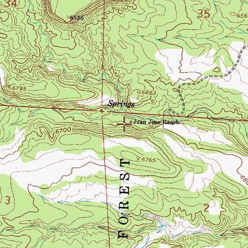 Topographic Map of Juan Jose Ranch, NM