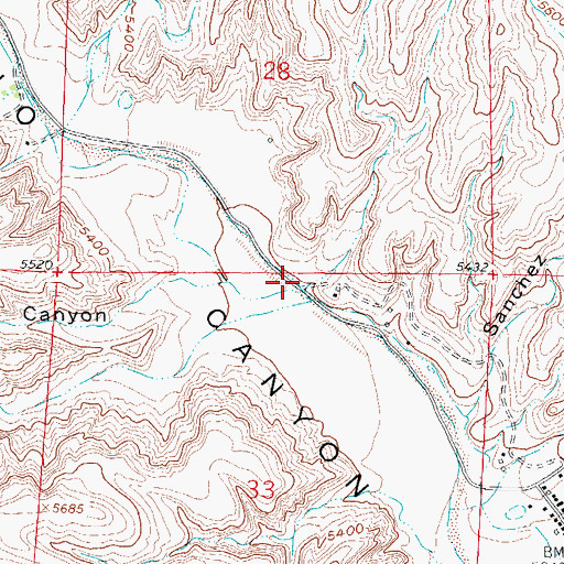 Topographic Map of Juana Canyon, NM