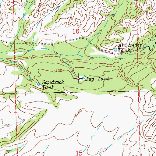 Topographic Map of Jug Tank, NM