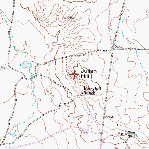 Topographic Map of Julian Hill, NM