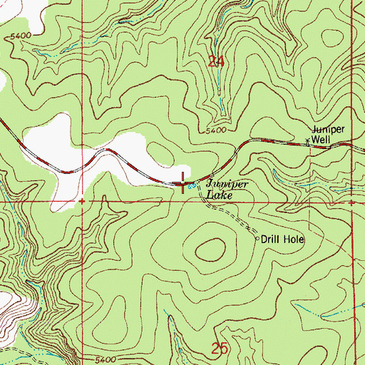 Topographic Map of Juniper Lake, NM