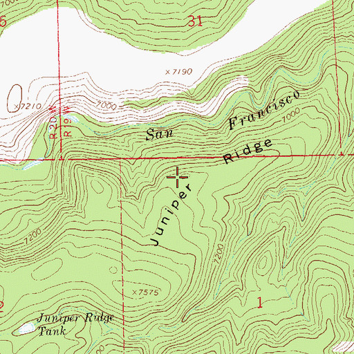 Topographic Map of Juniper Ridge, NM