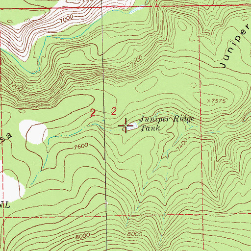 Topographic Map of Juniper Ridge Tank, NM