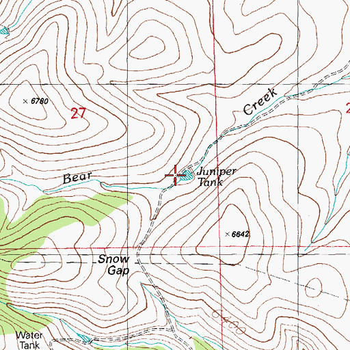 Topographic Map of Juniper Tank, NM