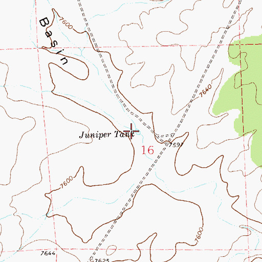 Topographic Map of Juniper Tank, NM