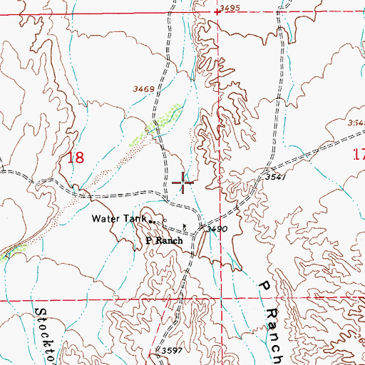 Topographic Map of P Ranch Canyon, AZ