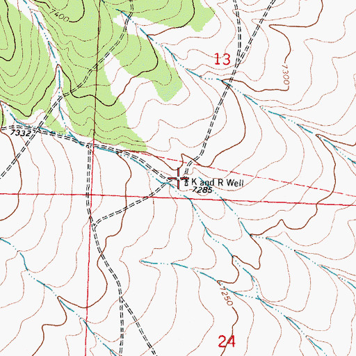 Topographic Map of K and R Well, NM