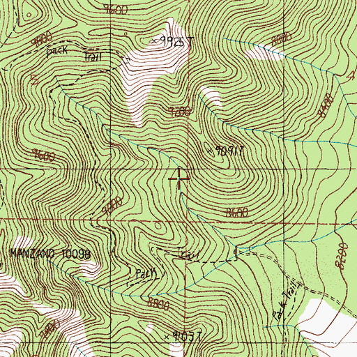 Topographic Map of Kayser Mill Trail, NM