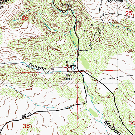 Topographic Map of Keese Canyon, NM