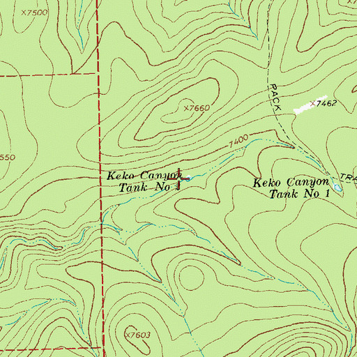 Topographic Map of Keko Canyon Tank Number 2, NM