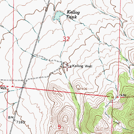 Topographic Map of Kellog Well, NM