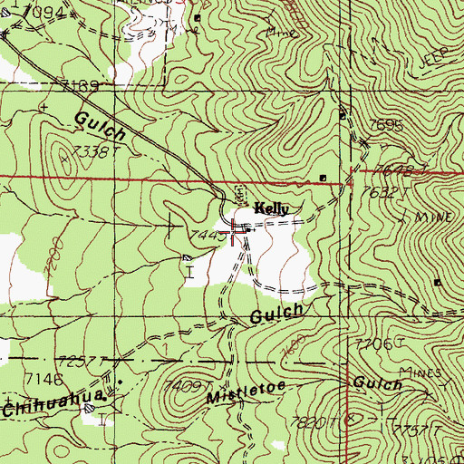 Topographic Map of Kelly, NM