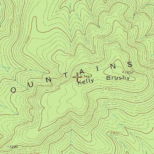 Topographic Map of Kelly Brushy, NM