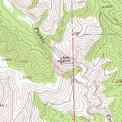 Topographic Map of Kelly Camp, NM